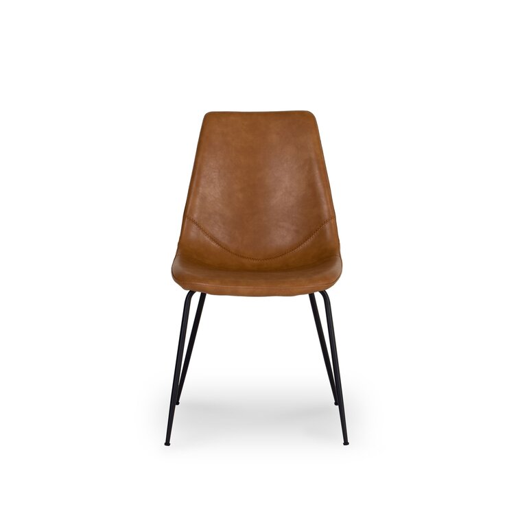 Caramel leather dining online chair